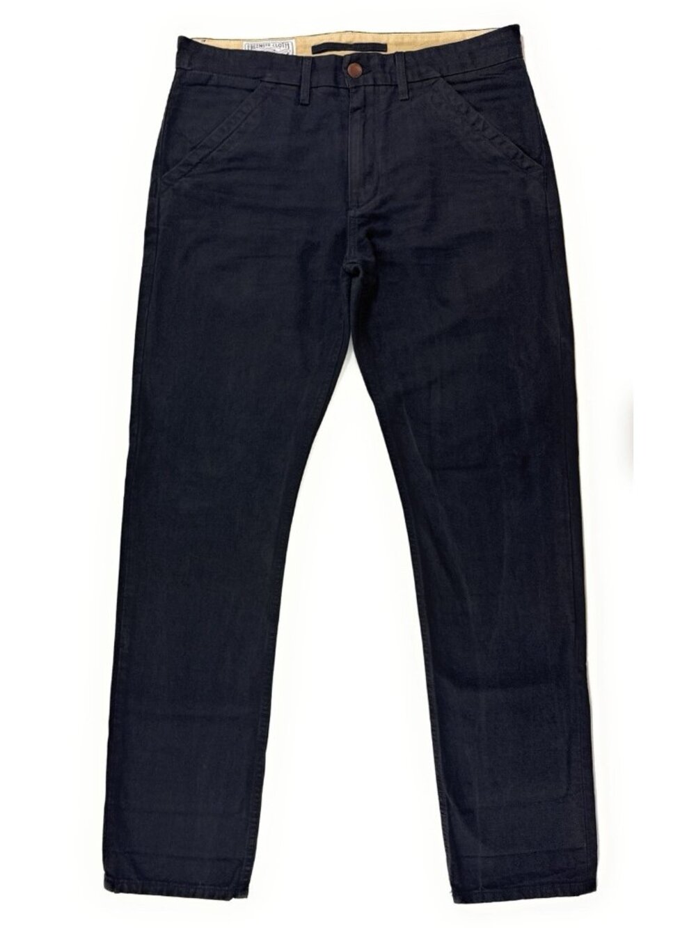 Freenote Cloth Workers Chino Japanese Slub Size 34x34 Slim Fit Pants Black
